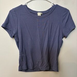 Bozzolo Purple Ribbed Women's Top